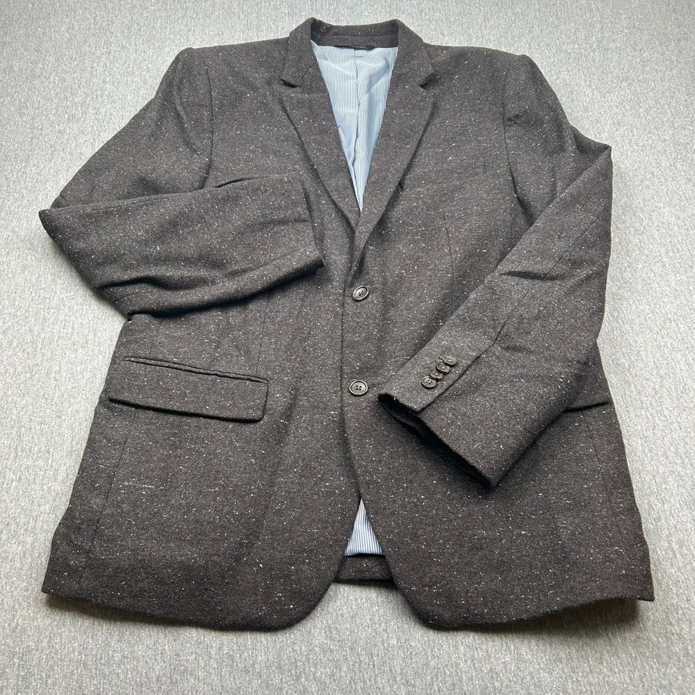 Banana Republic Tailored Slim Fit Blazer‎ Mens 44R Gray Wool Blend Sport Coat